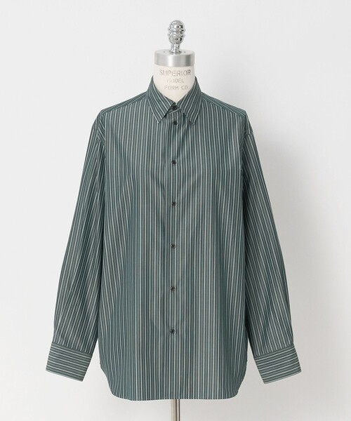 LOEFF(ロエフ)の「<LOEFF>ストライプ レギュラーカラー シャツ(シャツ/ブラウス・レディース・ケリーグリーン・1/0)」の4枚目の写真