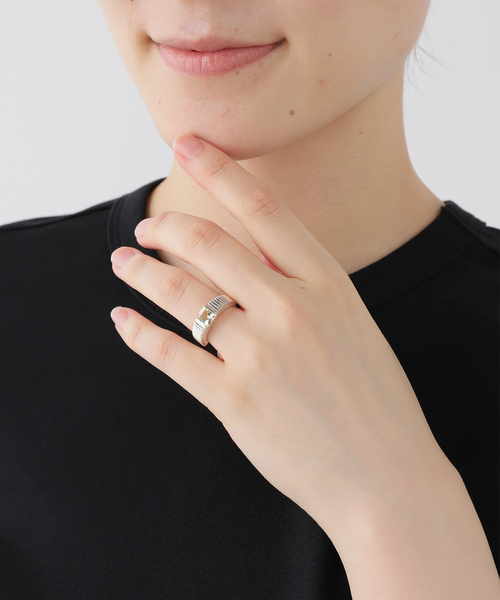 JOURNAL STANDARD(ジャーナルスタンダード)の「【VALENTINE /ヴァレンタイン】Fluted SQ Stone Ring (silver)(リング・レディース・シルバー・FREE/13)」の6枚目の写真