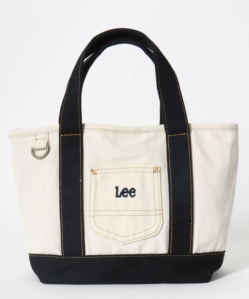 Lee（リー）の「Lee（リー）ミニポケット ロゴ刺繍 ランチサイズ キャンバストートバッグ/ミニトート/ランチバッグ（トートバッグ・レディース・ホワイト×ネイビー/ホワイト×レッド/インディゴブルー/ホワイト×グリーン/ホワイト×ブラック・FREE）」の17枚目の写真