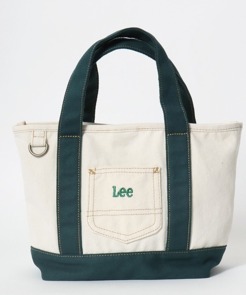 Lee（リー）の「Lee（リー）ミニポケット ロゴ刺繍 ランチサイズ キャンバストートバッグ/ミニトート/ランチバッグ（トートバッグ・レディース・ホワイト×ネイビー/ホワイト×レッド/インディゴブルー/ホワイト×グリーン/ホワイト×ブラック・FREE）」の14枚目の写真