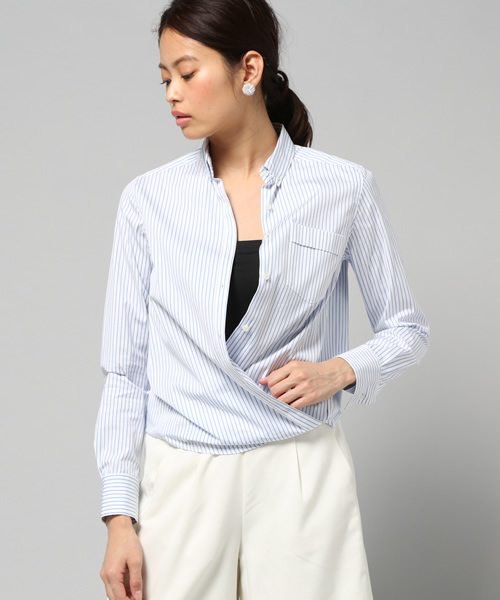 LIMITLESS LUXURY（リミットレスラグジュアリー）の「ストライプシャツ◆（シャツ/ブラウス・レディース・ホワイト/ブルー系その他・FREE）」の9枚目の写真