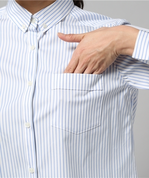LIMITLESS LUXURY（リミットレスラグジュアリー）の「ストライプシャツ◆（シャツ/ブラウス・レディース・ホワイト/ブルー系その他・FREE）」の3枚目の写真