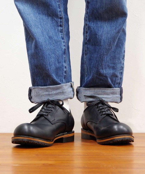 DIAMOND STREET（ダイヤモンドストリート）の「DIAMOND STREET （ダイヤモンドストリｰト） / オイルレザｰプレーントゥショートブーツ  DS520 グッドイヤーウェルト製法 本革（ブーツ・メンズ・ブラック/ダークブラウン/ライトブラウン/ワインレッド・26/27/25.5/25/26.5）」の6枚目の写真