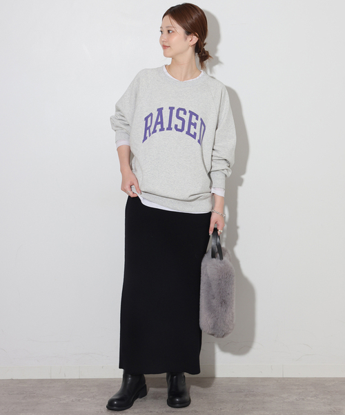 JOURNAL STANDARD relume(ジャーナルスタンダード レリューム)の「RAISEDラグランロゴスウェット(スウェット・レディース・チャコールグレー/アイボリー/ブラック系その他・FREE)」の11枚目の写真