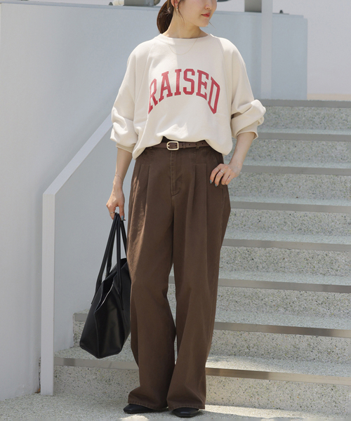 JOURNAL STANDARD relume(ジャーナルスタンダード レリューム)の「RAISEDラグランロゴスウェット(スウェット・レディース・チャコールグレー/アイボリー/ブラック系その他・FREE)」の18枚目の写真