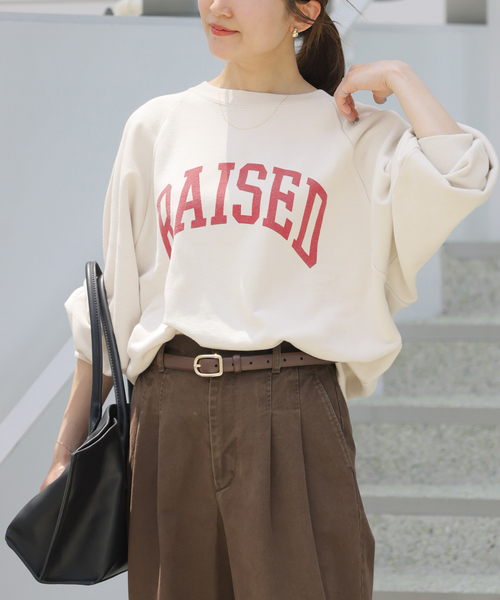 JOURNAL STANDARD relume(ジャーナルスタンダード レリューム)の「RAISEDラグランロゴスウェット(スウェット・レディース・チャコールグレー/アイボリー/ブラック系その他・FREE)」の21枚目の写真