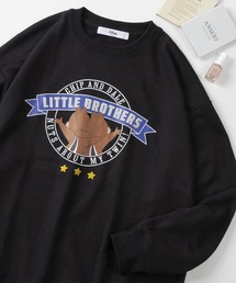 【71】【Disney/ディズニー】ミッキーマウス/ミニーマウス/チップ&デール/裏毛 ビックシルエット クルーネック スウェット/トレーナー/オーバーサイズ/キャラクター/レディース(S)