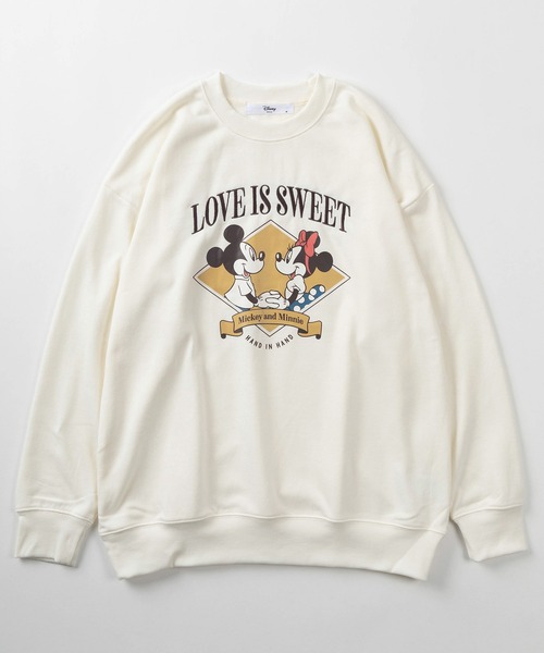 Disney(ディズニー)の「【71】【Disney/ディズニー】ミッキーマウス/ミニーマウス/チップ&デール/裏毛 ビックシルエット クルーネック スウェット/トレーナー/オーバーサイズ/キャラクター/レディース(S)(スウェット・レディース・ブラック/クリーム/グリーン/ブラウン・L/M)」の6枚目の写真