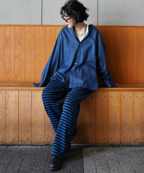 JOURNAL STANDARD LUXE(ジャーナルスタンダード ラックス)の「ライトozデニム レギュラーカラーシャツ(シャツ/ブラウス・レディース・ネイビー/ブルー・FREE)」の7枚目の写真