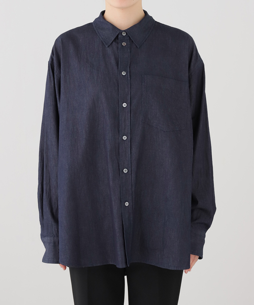 JOURNAL STANDARD LUXE(ジャーナルスタンダード ラックス)の「ライトozデニム レギュラーカラーシャツ(シャツ/ブラウス・レディース・ネイビー/ブルー・FREE)」の9枚目の写真