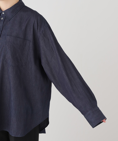 JOURNAL STANDARD LUXE(ジャーナルスタンダード ラックス)の「ライトozデニム レギュラーカラーシャツ(シャツ/ブラウス・レディース・ネイビー/ブルー・FREE)」の12枚目の写真