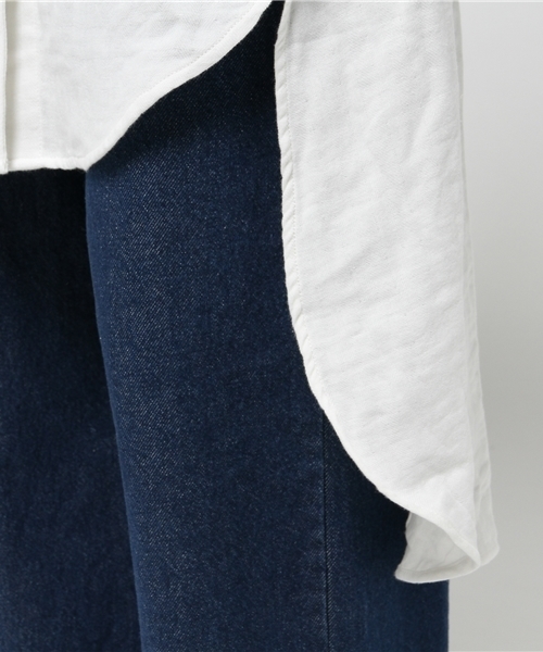 SLY（スライ）の「HIGH SLIT LONG SH（シャツ/ブラウス・レディース・カーキ/ベージュ/オフホワイト・FREE）」の9枚目の写真