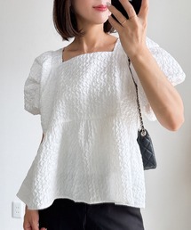 【ZOZO限定】タックスリーブペプラムブラウス