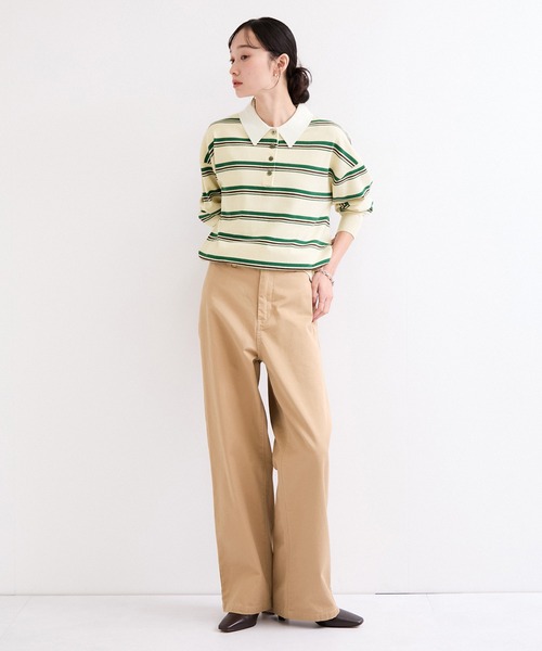 le cercle ADAM ET ROPE'(ルセルクルアダムエロペ)の「襟付きボーダーニットプルオーバー(ニット/セーター・レディース・ホワイト系その他5/ブラウン系その他2/ブルー系その他2・FREE)」の9枚目の写真