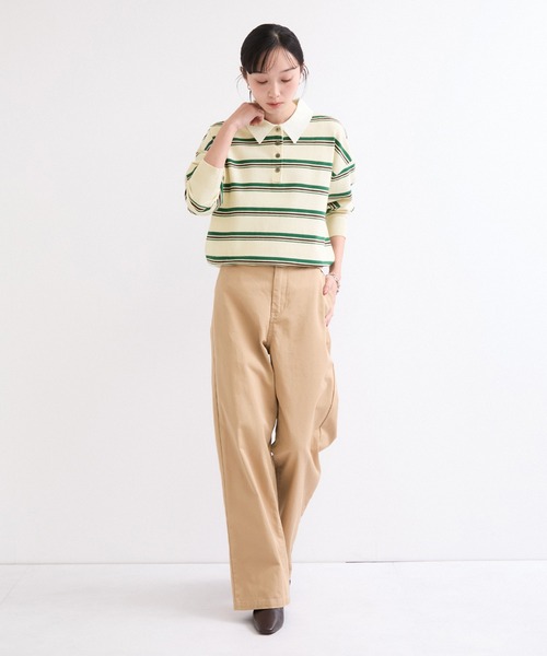 le cercle ADAM ET ROPE'(ルセルクルアダムエロペ)の「襟付きボーダーニットプルオーバー(ニット/セーター・レディース・ホワイト系その他5/ブラウン系その他2/ブルー系その他2・FREE)」の10枚目の写真