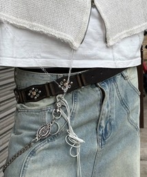 Never mind the XU / Chikashitsu+ | 【Chikashitsu +】boho vintage rhinestone flower belt / 【チカシツプラス】ボーホーヴィンテージラインストーンフラワーベルト(ベルト)