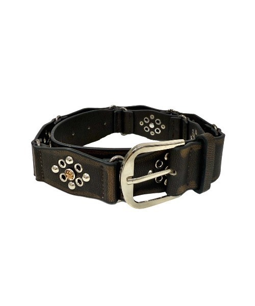 Never mind the XU / Chikashitsu+(ネバーマインド ザ エックスユー / チカシツプラス)の「【Chikashitsu +】boho vintage rhinestone flower belt / 【チカシツプラス】ボーホーヴィンテージラインストーンフラワーベルト(ベルト・メンズ・ライトブラウン・ONE SIZE)」の3枚目の写真