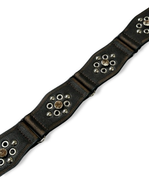Never mind the XU / Chikashitsu+(ネバーマインド ザ エックスユー / チカシツプラス)の「【Chikashitsu +】boho vintage rhinestone flower belt / 【チカシツプラス】ボーホーヴィンテージラインストーンフラワーベルト(ベルト・メンズ・ライトブラウン・ONE SIZE)」の5枚目の写真