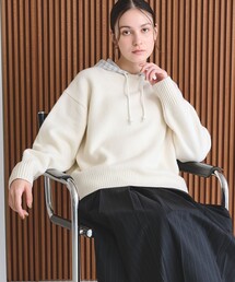 ウールカシミヤ アクア クルーネックニット