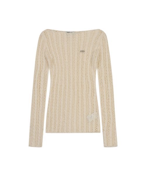 ORDINARY HOLIDAY（オーディナリー ホリデー）の「NET HAIRY SLIM PULLOVER [IVORY]（ニット/セーター・レディース・その他・FREE）」の3枚目の写真