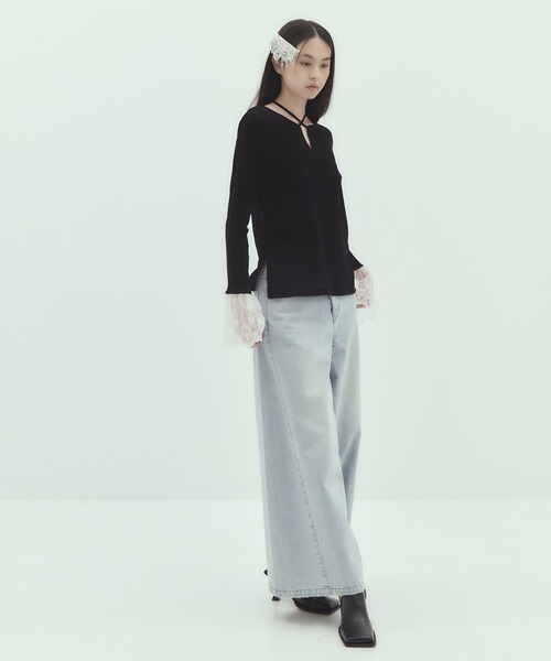 tanakadaisuke(タナカダイスケ)の「【tanakadaisuke/タナカダイスケ】《STUDIOUS別注》 flocky tulle pullover(Tシャツ/カットソー・レディース・ブラック・FREE)」の13枚目の写真