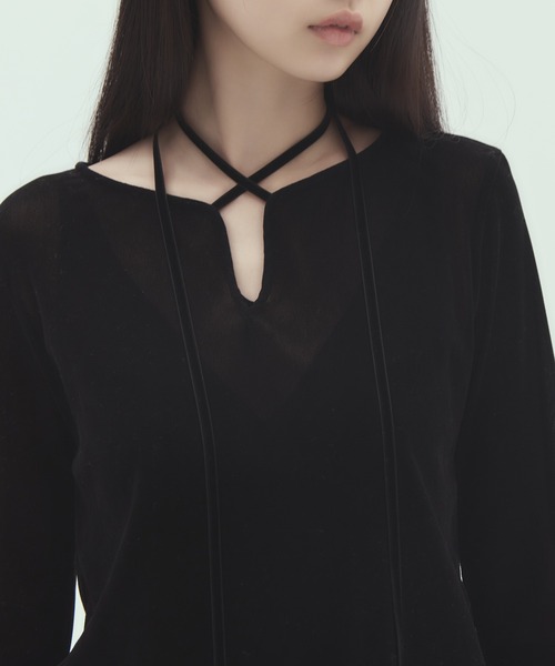tanakadaisuke(タナカダイスケ)の「【tanakadaisuke/タナカダイスケ】《STUDIOUS別注》 flocky tulle pullover(Tシャツ/カットソー・レディース・ブラック・FREE)」の17枚目の写真