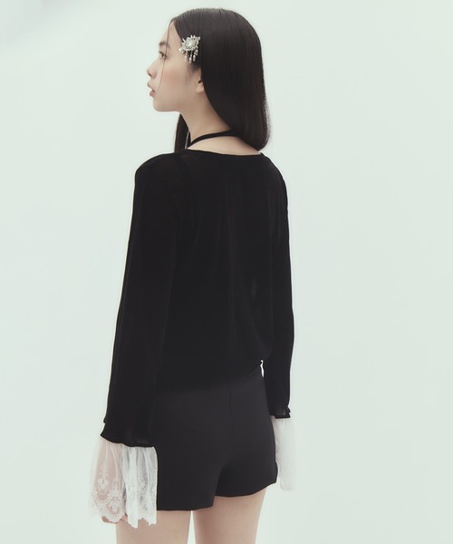 tanakadaisuke(タナカダイスケ)の「【tanakadaisuke/タナカダイスケ】《STUDIOUS別注》 flocky tulle pullover(Tシャツ/カットソー・レディース・ブラック・FREE)」の16枚目の写真
