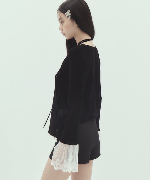 tanakadaisuke(タナカダイスケ)の「【tanakadaisuke/タナカダイスケ】《STUDIOUS別注》 flocky tulle pullover(Tシャツ/カットソー・レディース・ブラック・FREE)」の15枚目の写真