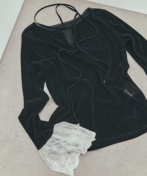 tanakadaisuke(タナカダイスケ)の「【tanakadaisuke/タナカダイスケ】《STUDIOUS別注》 flocky tulle pullover(Tシャツ/カットソー・レディース・ブラック・FREE)」の22枚目の写真