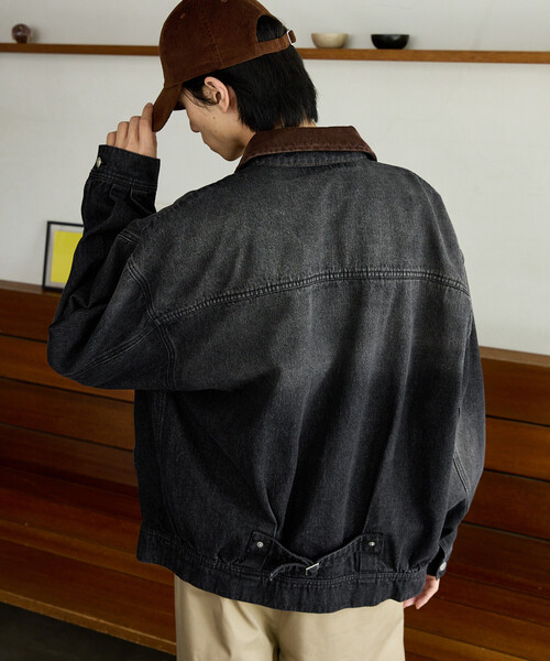 GAP（ギャップ）の「PUBLUX × GAP/ギャップ <セットアップ対応>別注 コーデュロイ 衿 ワークジャケット　限定展開（デニムジャケット・メンズ・インディゴブルー/キャメル/レオパード/ブラック・MEDIUM/SMALL/LARGE）」の10枚目の写真