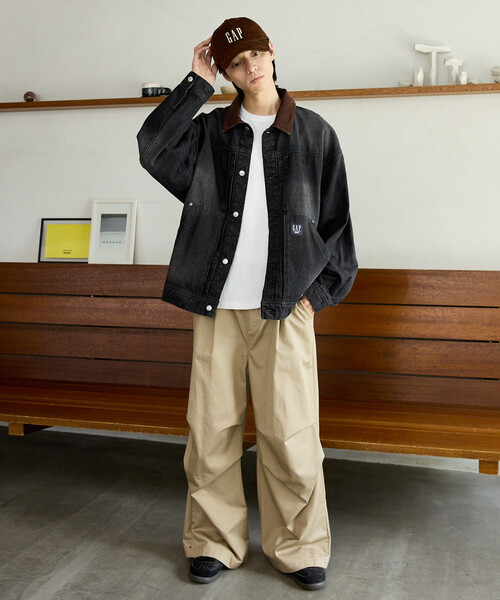 GAP（ギャップ）の「PUBLUX × GAP/ギャップ <セットアップ対応>別注 コーデュロイ 衿 ワークジャケット　限定展開（デニムジャケット・メンズ・インディゴブルー/キャメル/レオパード/ブラック・MEDIUM/SMALL/LARGE）」の13枚目の写真