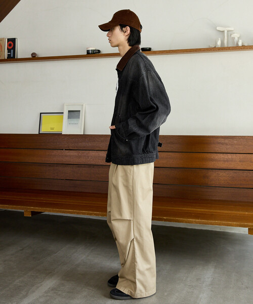 GAP（ギャップ）の「PUBLUX × GAP/ギャップ <セットアップ対応>別注 コーデュロイ 衿 ワークジャケット　限定展開（デニムジャケット・メンズ・インディゴブルー/キャメル/レオパード/ブラック・MEDIUM/SMALL/LARGE）」の14枚目の写真