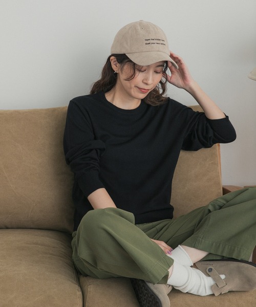 URBAN RESEARCH DOORS(アーバンリサーチドアーズ)の「ウォッシャブルウールクルーネックプルオーバー(ニット/セーター・レディース・ブラック/グレー/パープル系その他・FREE)」の2枚目の写真