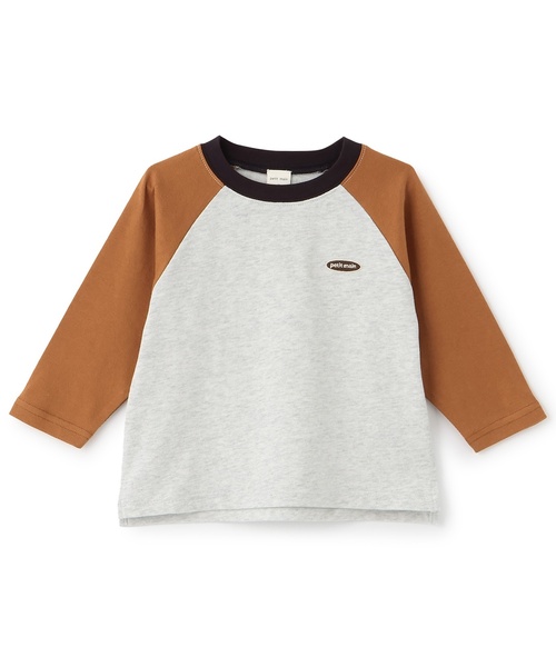 防汚加工】配色ラグラン長袖Tシャツ（Tシャツ/カットソー）｜petit