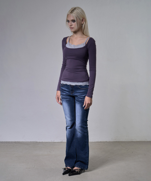 FANCY CLUB(ファンシークラブ)の「レースレイヤードロングスリーブ (PURPLE) F26ZB522(Tシャツ/カットソー・レディース・その他・FREE)」の7枚目の写真