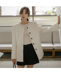 Wool blended tweed jacket [TIFA06JK06]_Ivory
