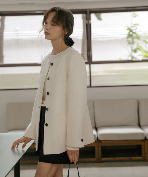 TILL I DIE（ティルアイダイ）の「Wool blended tweed jacket [TIFA06JK06]_Ivory（その他アウター・レディース・アイボリー・FREE）」の2枚目の写真
