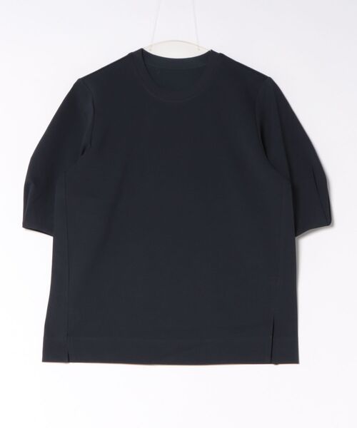 ADAM ET ROPE'(アダムエロペ)の「【WEB限定】スリットヘムダンボールプルオーバー(Tシャツ/カットソー・レディース・ネイビー/ブラック/オフホワイト・FREE)」の3枚目の写真