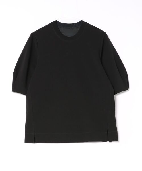 ADAM ET ROPE'(アダムエロペ)の「【WEB限定】スリットヘムダンボールプルオーバー(Tシャツ/カットソー・レディース・ネイビー/ブラック/オフホワイト・FREE)」の1枚目の写真