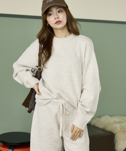 PUBLUX(パブリュクス)の「PUBLUX/パブリュクス ニットトップ ショートパンツ セットアップ 限定展開(ニット/セーター・レディース・チャコールグレー/ナチュラル/ベージュ/グレー・フリ-)」の15枚目の写真