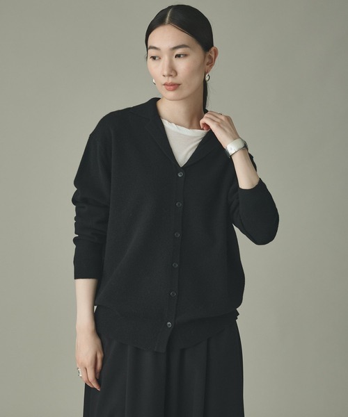 Curensology(カレンソロジー)の「Curensology(カレンソロジー)/ウールカシミヤジャケットカーディガン(カーディガン/ボレロ・レディース・オフホワイト/レッド/ブラック/チャコールグレー・FREE)」の2枚目の写真