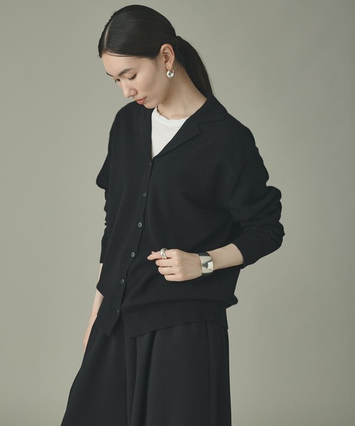 Curensology(カレンソロジー)の「Curensology(カレンソロジー)/ウールカシミヤジャケットカーディガン(カーディガン/ボレロ・レディース・オフホワイト/レッド/ブラック/チャコールグレー・FREE)」の12枚目の写真