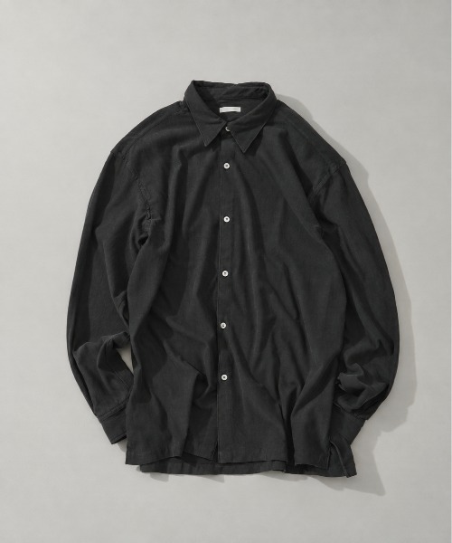 KEY TIMEZ(キータイムズ)の「【KANEMASA PHIL./カネマサフィル】別注 36G Wool Fulling Stripe Modest Shirt(シャツ/ブラウス・メンズ・ダークグレー/ブラック/キナリ・L/M/S)」の7枚目の写真