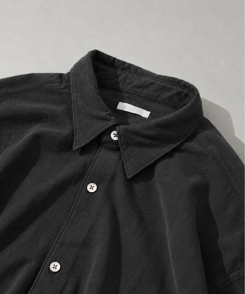 KEY TIMEZ(キータイムズ)の「【KANEMASA PHIL./カネマサフィル】別注 36G Wool Fulling Stripe Modest Shirt(シャツ/ブラウス・メンズ・ダークグレー/ブラック/キナリ・L/M/S)」の8枚目の写真