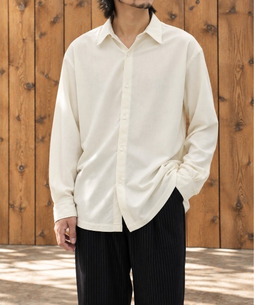 KEY TIMEZ(キータイムズ)の「【KANEMASA PHIL./カネマサフィル】別注 36G Wool Fulling Stripe Modest Shirt(シャツ/ブラウス・メンズ・ダークグレー/ブラック/キナリ・L/M/S)」の11枚目の写真