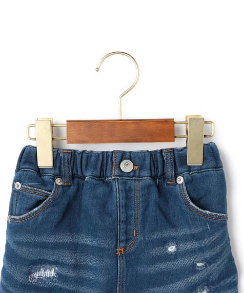 green label relaxing（グリーンレーベルリラクシング）の「ドビーデニム ダメージSK◆（スカート・キッズ・コバルトブルー・105/135/125/95/115）」の3枚目の写真