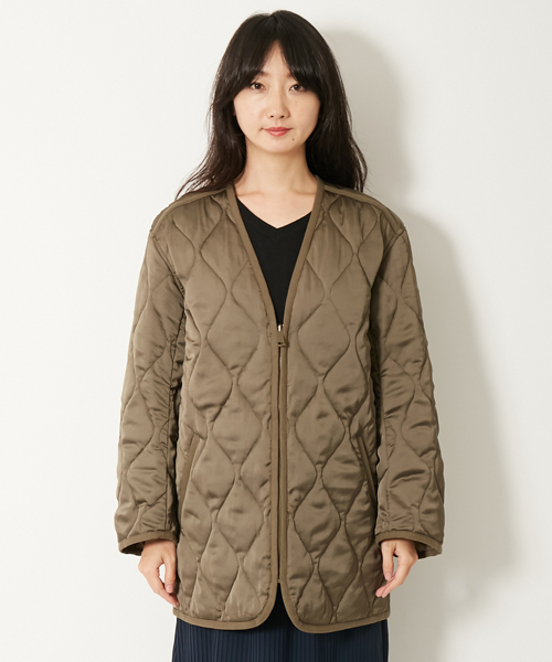 AMERICAN RAG CIE(アメリカンラグシー)の「AMERICAN RAG CIEヴィンテージ中綿ミリタリージャケット(ノーカラージャケット・レディース・カーキ・FREE)」の5枚目の写真