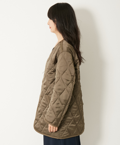 AMERICAN RAG CIE(アメリカンラグシー)の「AMERICAN RAG CIEヴィンテージ中綿ミリタリージャケット(ノーカラージャケット・レディース・カーキ・FREE)」の11枚目の写真