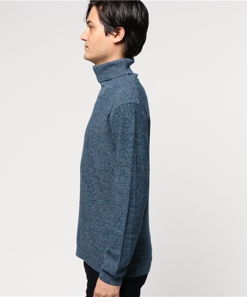 rovtski（ロフトスキー）の「杢調編みタートルネックニット（ニット/セーター・メンズ・ネイビー/アイボリー/ブラック・LARGE/MEDIUM）」の4枚目の写真