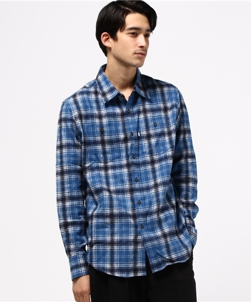 FTC（エフティーシー）の「PLAID NEL  SHIRT（シャツ/ブラウス・メンズ・オレンジ/レッド/ネイビー・MEDIUM/X-LARGE/LARGE/SMALL）」の2枚目の写真